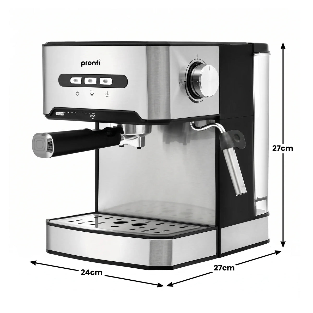 Pronti 1.6L Automatic Coffee Espresso Machine with Steam Frother-Coffee Makers-PEROZ Accessories