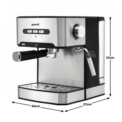 Pronti 1.6L Automatic Coffee Espresso Machine with Steam Frother-Coffee Makers-PEROZ Accessories