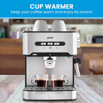 Pronti 1.6L Automatic Coffee Espresso Machine with Steam Frother-Coffee Makers-PEROZ Accessories