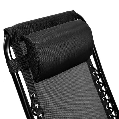 Wallaroo Zero Gravity Reclining Deck Lounge Sun Beach Chair Outdoor Folding Camping - Black-Furniture &gt; Outdoor &gt; Outdoor Sofas &amp; Lounge Sets-PEROZ Accessories
