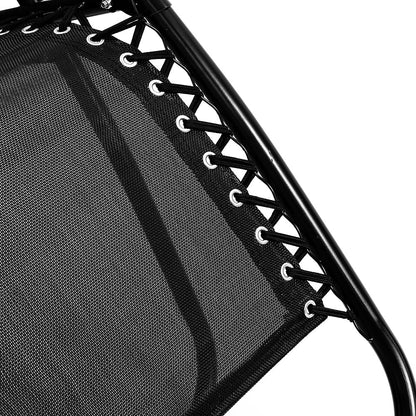 Wallaroo Zero Gravity Reclining Deck Lounge Sun Beach Chair Outdoor Folding Camping - Black-Furniture &gt; Outdoor &gt; Outdoor Sofas &amp; Lounge Sets-PEROZ Accessories