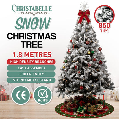 Christabelle Snow-Tipped Artificial Christmas Tree 1.8m - 850 Tips-Christmas Trees-PEROZ Accessories