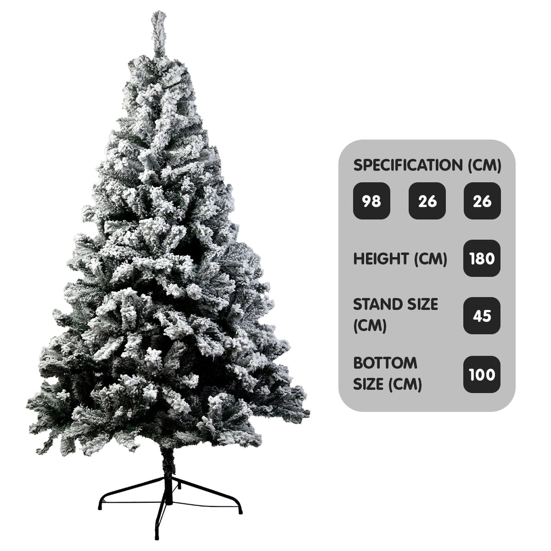 Christabelle Snow-Tipped Artificial Christmas Tree 1.8m - 850 Tips-Christmas Trees-PEROZ Accessories