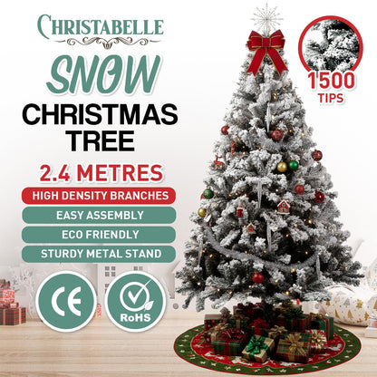Christabelle Snow-Tipped Artificial Christmas Tree 2.4m 1500 Tips-Christmas Trees-PEROZ Accessories