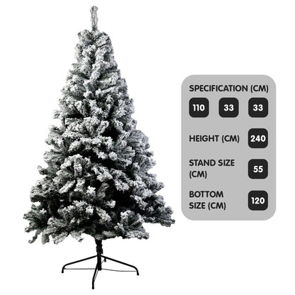 Christabelle Snow-Tipped Artificial Christmas Tree 2.4m 1500 Tips-Christmas Trees-PEROZ Accessories