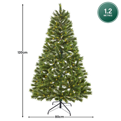 Christabelle 1.2m Prelit Lumina Pine Christmas Tree With 150 Led Lights-Occasions &gt; Christmas &gt; Christmas Trees-PEROZ Accessories