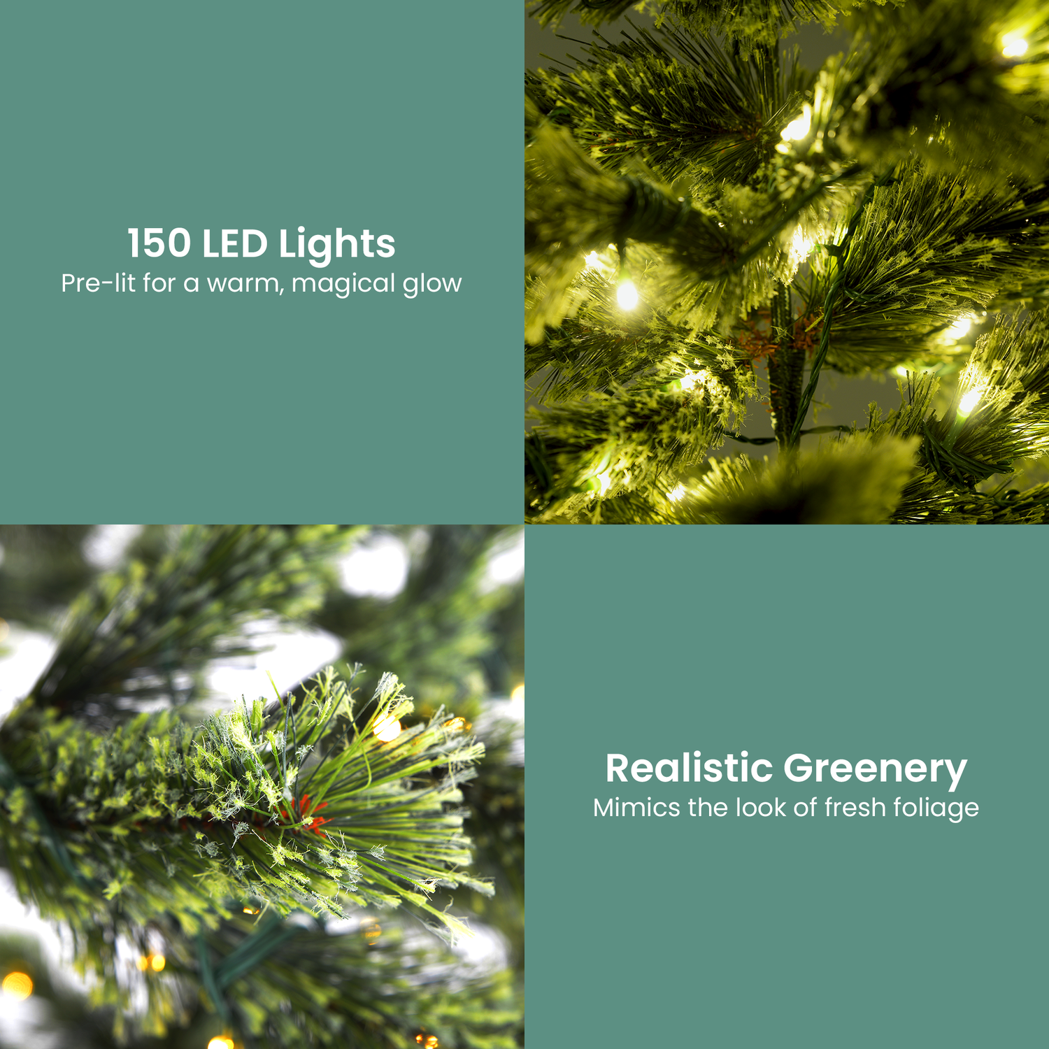 Christabelle 1.2m Prelit Lumina Pine Christmas Tree With 150 Led Lights-Occasions &gt; Christmas &gt; Christmas Trees-PEROZ Accessories