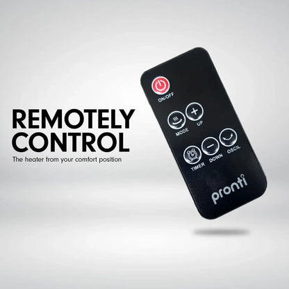 Pronti Electric Tower Heater 2000W Ceramic Portable Remote - Black-Heaters-PEROZ Accessories