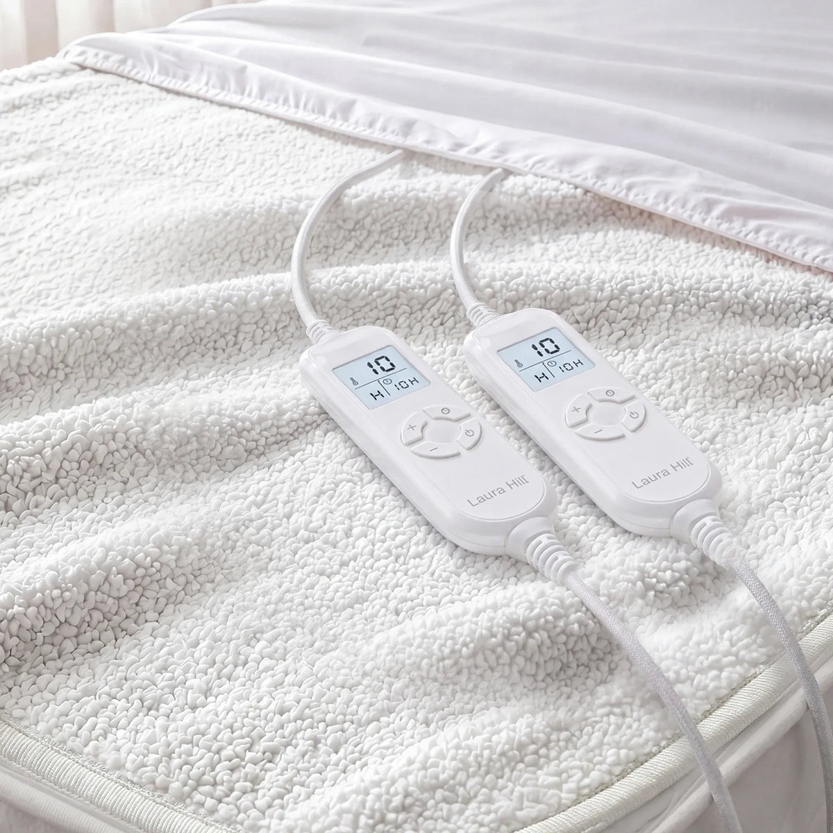 Laura Hill King Electric Heated Underlay Blanket Fleecy Fabric with Timer-Electric Throw Blanket-PEROZ Accessories