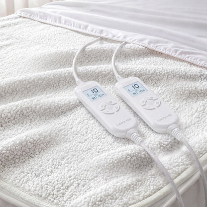 Laura Hill King Electric Heated Underlay Blanket Fleecy Fabric with Timer-Electric Throw Blanket-PEROZ Accessories