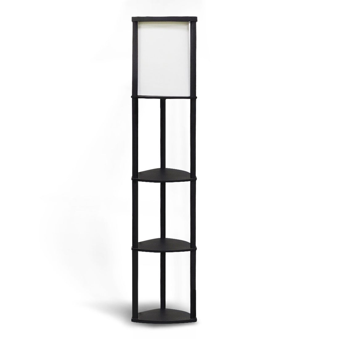 Sarantino Wood Etagere Floor Lamp in Tripod Shape 3 Wooden Shelves-Home &amp; Garden &gt; Lighting &gt; Table Lamps-PEROZ Accessories