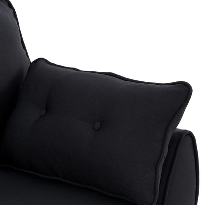 Sarantino 3 Seater Modular Linen Fabric Sofa Bed Couch Futon Suite - Black-Furniture > Sofas-PEROZ Accessories