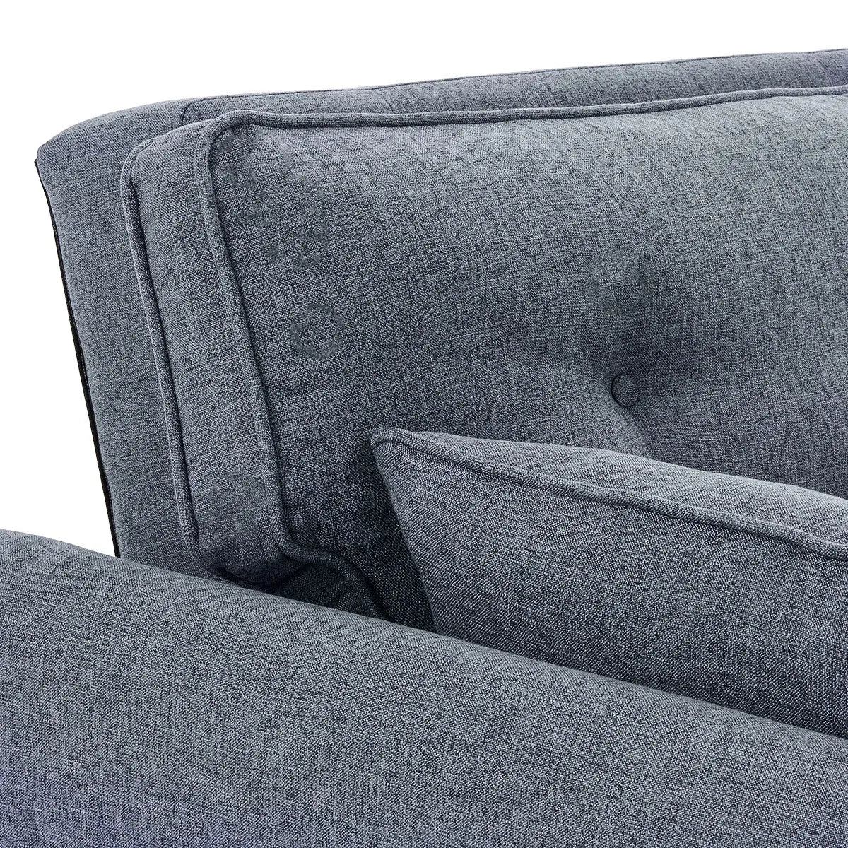 Sarantino 3 Seater Modular Linen Fabric Sofa Bed Couch Futon Suite - Dark Grey-Furniture > Sofas-PEROZ Accessories