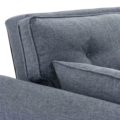 Sarantino 3 Seater Modular Linen Fabric Sofa Bed Couch Futon Suite - Dark Grey-Furniture > Sofas-PEROZ Accessories