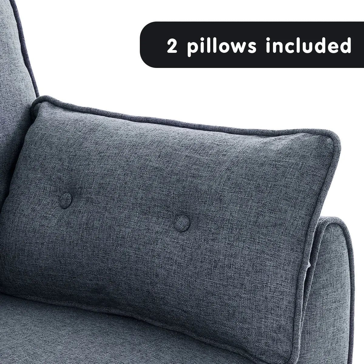 Sarantino 3 Seater Modular Linen Fabric Sofa Bed Couch Futon Suite - Dark Grey-Furniture > Sofas-PEROZ Accessories