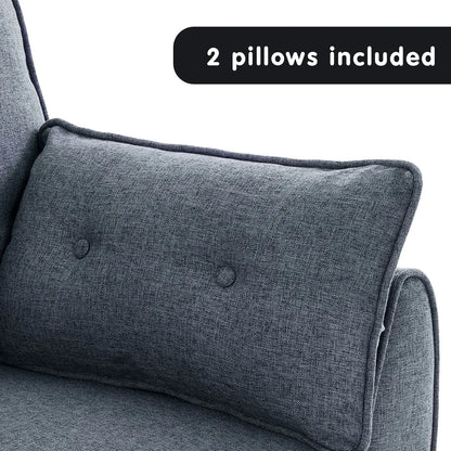 Sarantino 3 Seater Modular Linen Fabric Sofa Bed Couch Futon Suite - Dark Grey-Furniture > Sofas-PEROZ Accessories