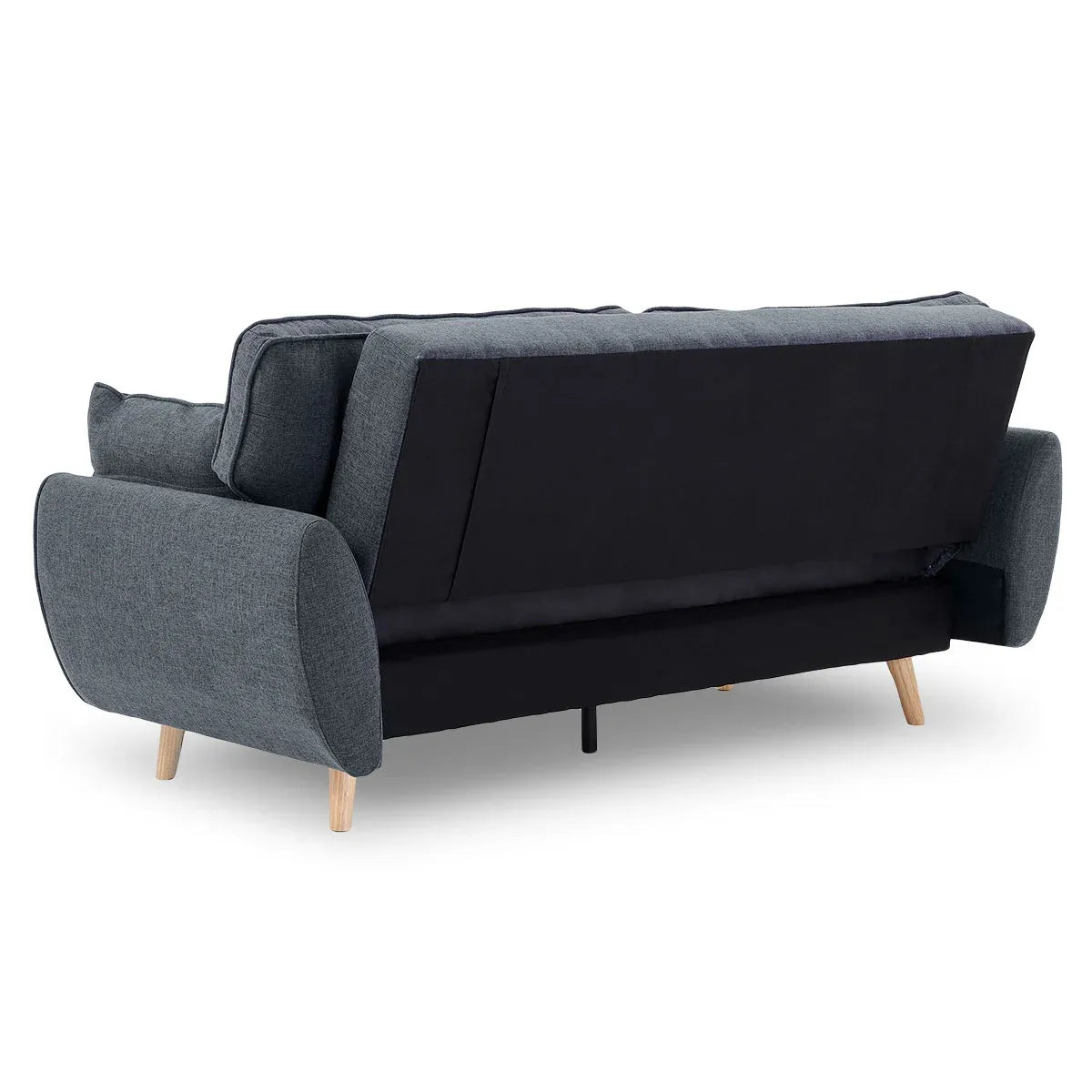 Sarantino 3 Seater Modular Linen Fabric Sofa Bed Couch Futon Suite - Dark Grey-Furniture > Sofas-PEROZ Accessories