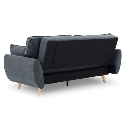 Sarantino 3 Seater Modular Linen Fabric Sofa Bed Couch Futon Suite - Dark Grey-Furniture > Sofas-PEROZ Accessories