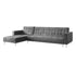 Sarantino Faux Velvet Corner Wooden Sofa Bed Couch with Chaise - Grey-Furniture > Sofas-PEROZ Accessories