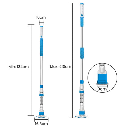 Aquajack Cordless Rechargeable Spa and Pool Vacuum Cleaner with Telescopic Pole &amp; 2 Heads - 60 Min Runtime-Pool Cleaners-PEROZ Accessories