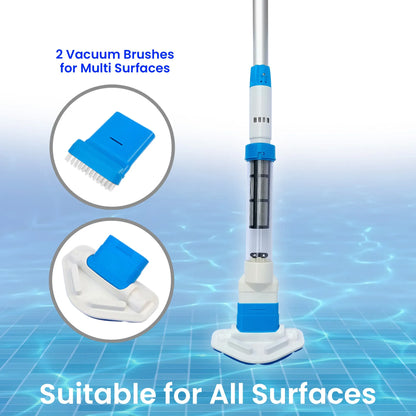 Aquajack Cordless Rechargeable Spa and Pool Vacuum Cleaner with Telescopic Pole &amp; 2 Heads - 60 Min Runtime-Pool Cleaners-PEROZ Accessories