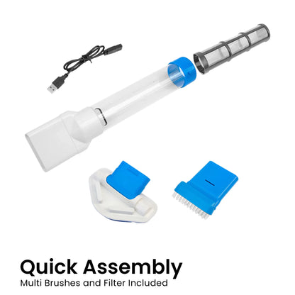 Aquajack Cordless Rechargeable Spa and Pool Vacuum Cleaner with Telescopic Pole &amp; 2 Heads - 60 Min Runtime-Pool Cleaners-PEROZ Accessories