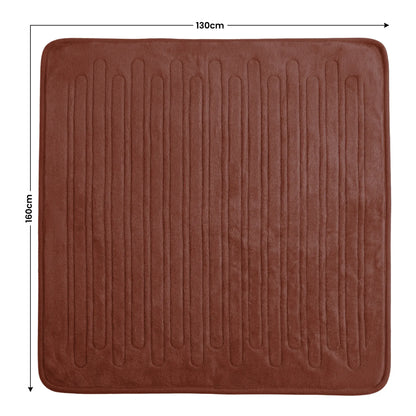 Laura Hill Electric Heated Blanket Throw Soft Coral Fleece w/ 9 Heat Settings - Brown-Home &amp; Garden > Bedding-PEROZ Accessories
