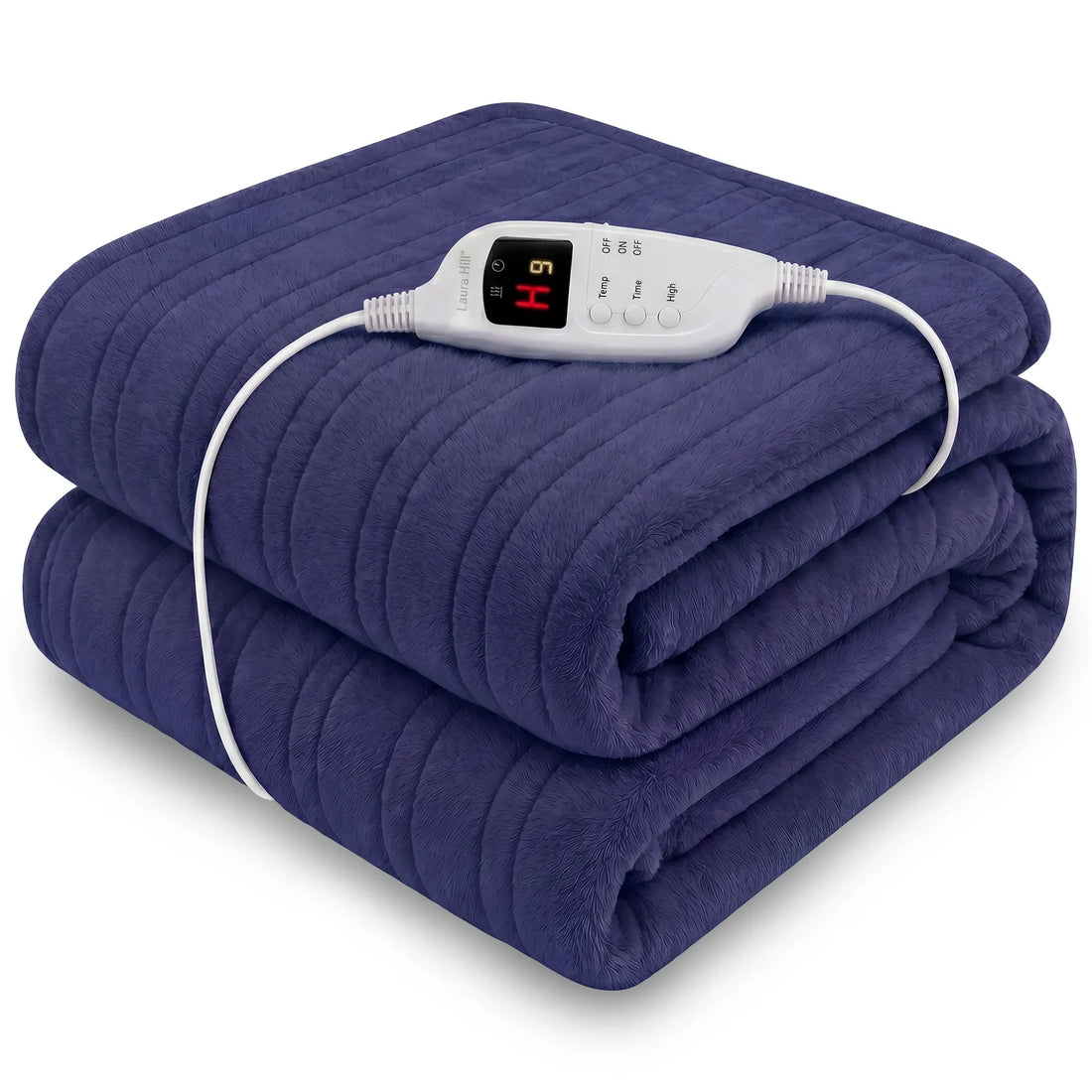 Laura Hill Electric Heated Blanket Throw Soft Coral Fleece w/ 9 Heat Settings - Blue-Home &amp; Garden > Bedding-PEROZ Accessories