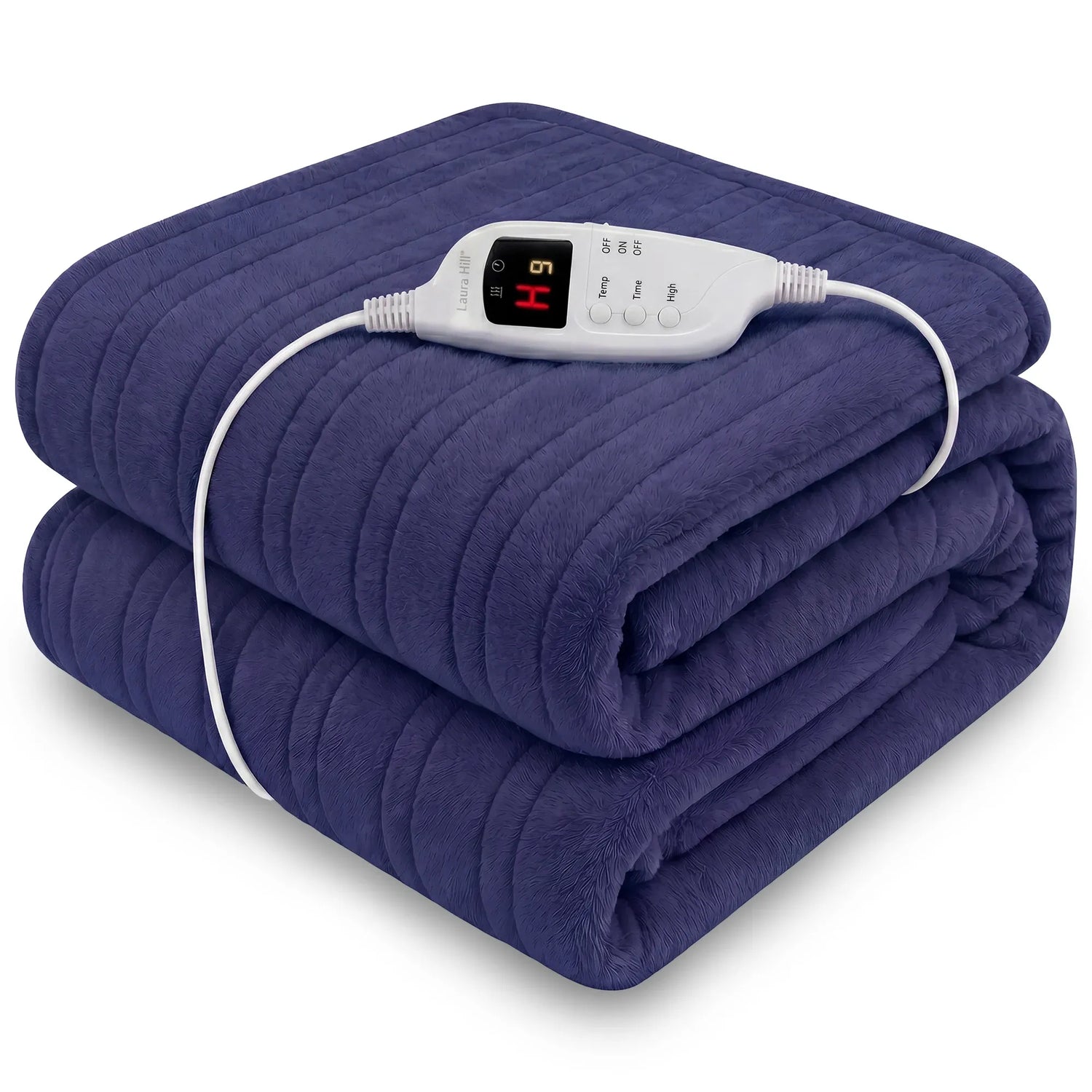 Laura Hill Electric Heated Blanket Throw Soft Coral Fleece w/ 9 Heat Settings - Blue-Home &amp; Garden > Bedding-PEROZ Accessories