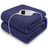 Laura Hill Electric Heated Blanket Throw Soft Coral Fleece w/ 9 Heat Settings - Blue-Home & Garden > Bedding-PEROZ Accessories
