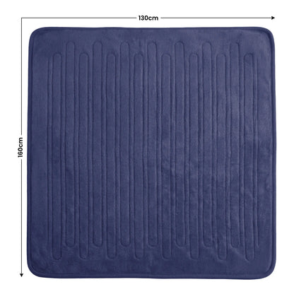 Laura Hill Electric Heated Blanket Throw Soft Coral Fleece w/ 9 Heat Settings - Blue-Home &amp; Garden > Bedding-PEROZ Accessories