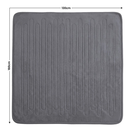 Laura Hill Electric Heated Blanket Throw Soft Coral Fleece w/ 9 Heat Settings - Grey-Home &amp; Garden > Bedding-PEROZ Accessories