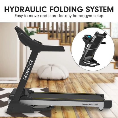 Powertrain K2000 3.0HP Foldable Electric Treadmill 22kph Auto Incline Running Machine for Home Gym Cardio Workout-Walking Pad-PEROZ Accessories