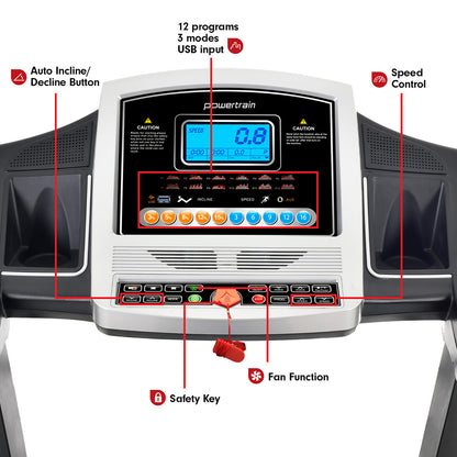 Powertrain MX2 Foldable Home Treadmill Auto Incline Cardio Running-Walking Pad-PEROZ Accessories