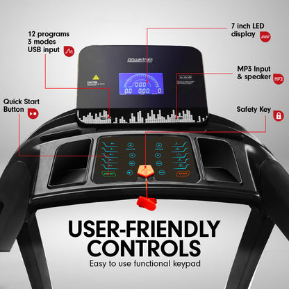 Powertrain V100 Foldable Treadmill Auto Incline Home Gym Cardio-Walking Pad-PEROZ Accessories