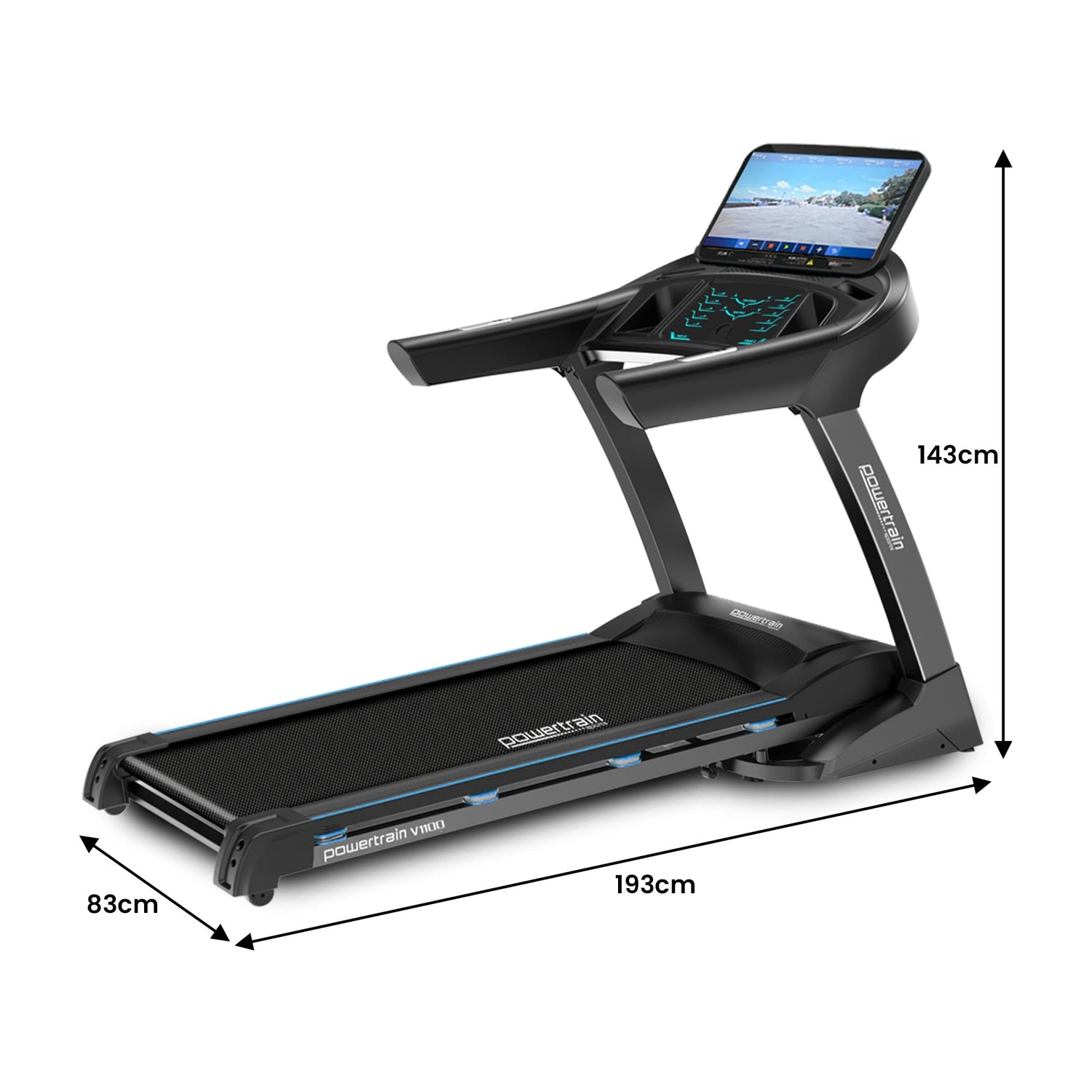 Powertrain V1100 Treadmill with Wifi Touch Screen &amp; Incline-Walking Pad-PEROZ Accessories