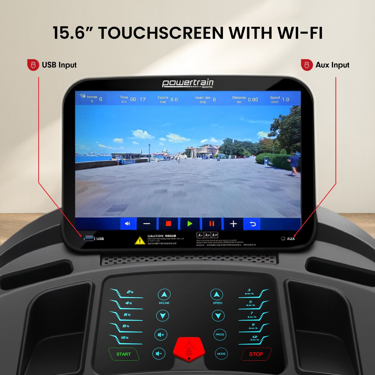 Powertrain V1100 Treadmill with Wifi Touch Screen &amp; Incline-Walking Pad-PEROZ Accessories