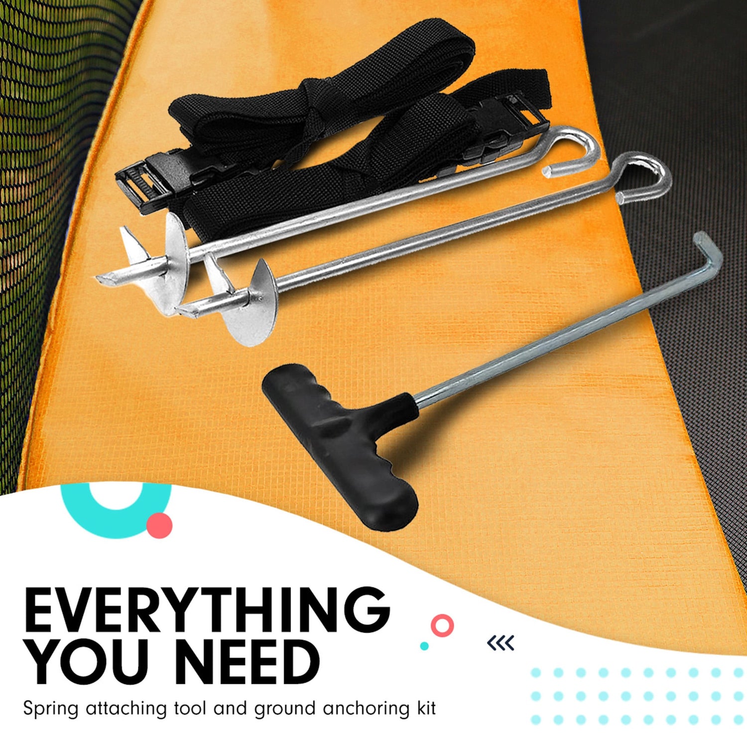 Kahuna 8ft X 11ft Outdoor Rectangular Orange Trampoline with Safety Enclosure.-Sports &amp; Fitness > Trampolines > Trampolines &amp; Accessories-PEROZ Accessories