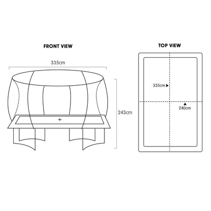 Kahuna 8ft X 11ft Outdoor Rectangular Orange Trampoline with Safety Enclosure.-Sports &amp; Fitness &gt; Trampolines &gt; Trampolines &amp; Accessories-PEROZ Accessories