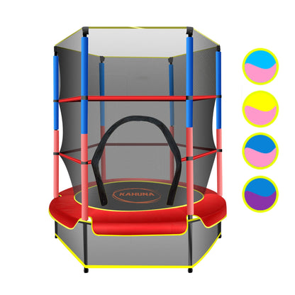 Kahuna 4.5ft Trampoline Round Free Safety Net Spring Pad Cover Mat Outdoor Red-Sports &amp; Fitness > Trampolines > Trampolines &amp; Accessories-PEROZ Accessories