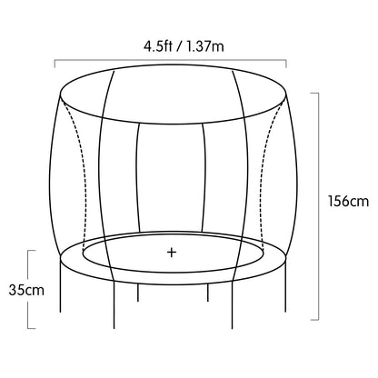 Kahuna 4.5ft Trampoline Round Free Safety Net Spring Pad Cover Mat Outdoor Red-Sports &amp; Fitness > Trampolines > Trampolines &amp; Accessories-PEROZ Accessories