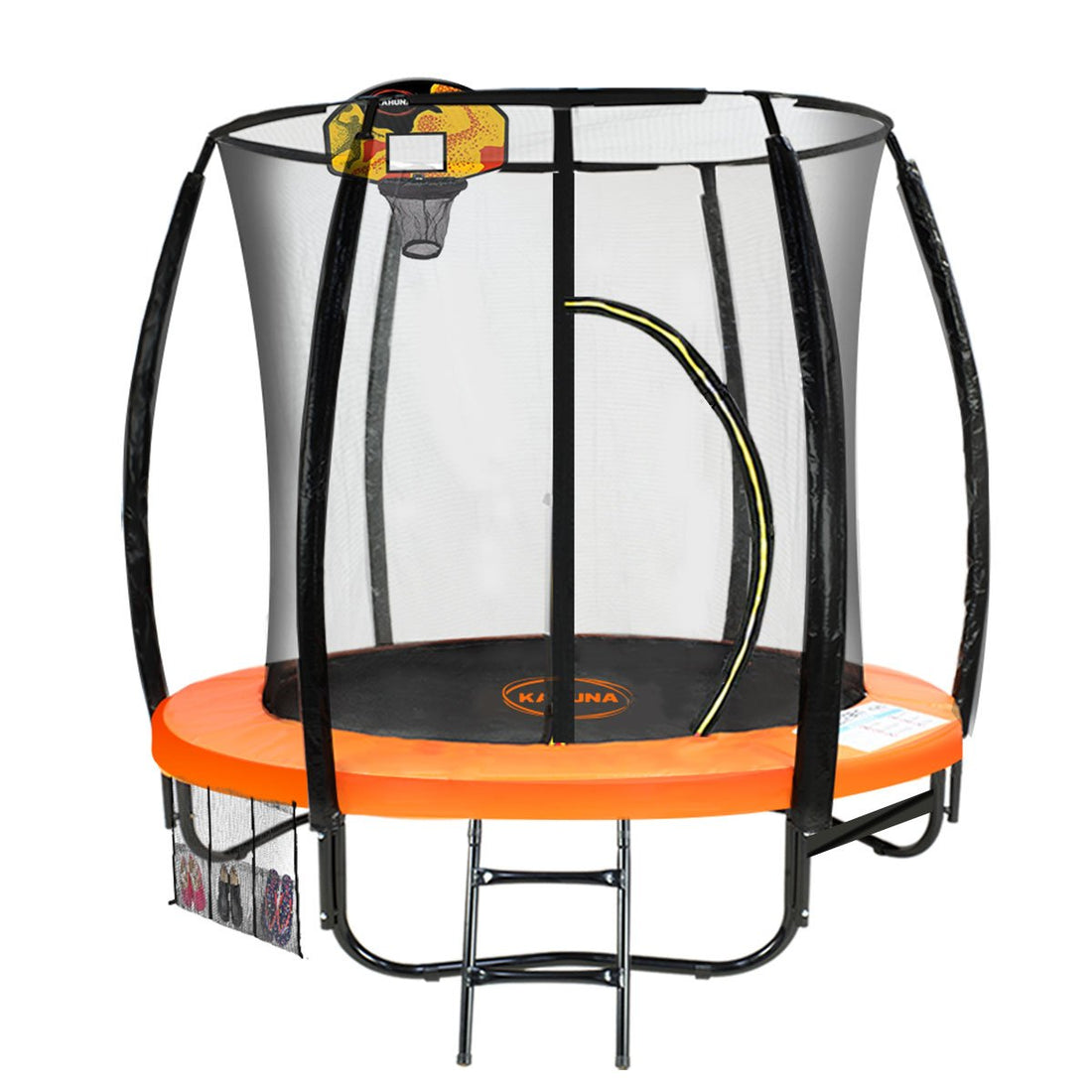 Kahuna Classic 6ft Outdoor Round Orange Trampoline Safety Enclosure And Basketball Hoop Set-Sports &amp; Fitness &gt; Trampolines &gt; Trampolines &amp; Accessories-PEROZ Accessories