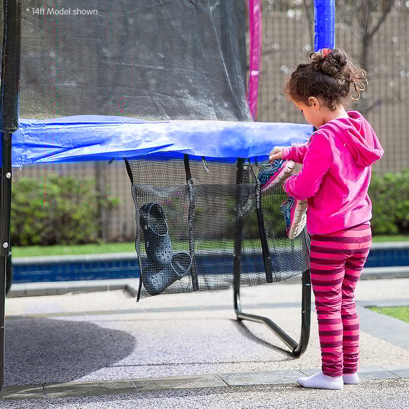 Kahuna 14ft Outdoor Trampoline Kids Children With Safety Enclosure Pad Mat Ladder Basketball Hoop Set - Rainbow-Sports &amp; Fitness &gt; Trampolines &gt; Trampolines &amp; Accessories-PEROZ Accessories