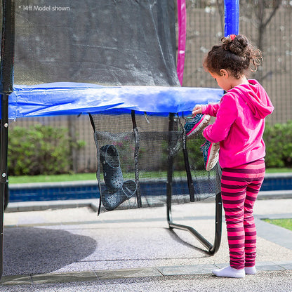 Kahuna 14ft Outdoor Trampoline Kids Children With Safety Enclosure Pad Mat Ladder Basketball Hoop Set - Rainbow-Sports &amp; Fitness &gt; Trampolines &gt; Trampolines &amp; Accessories-PEROZ Accessories