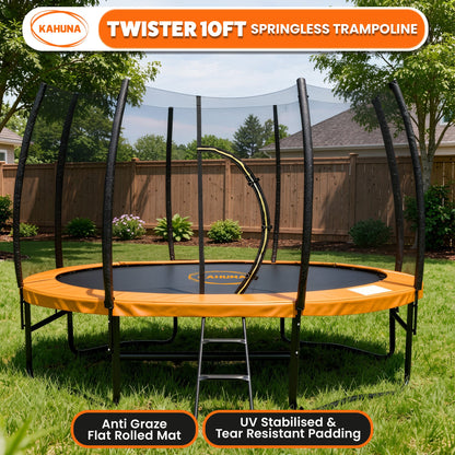 Kahuna 10ft Twister Springless Trampoline Safety Net Pad Mat Outdoor Orange-Sports &amp; Fitness > Trampolines > Trampolines &amp; Accessories-PEROZ Accessories