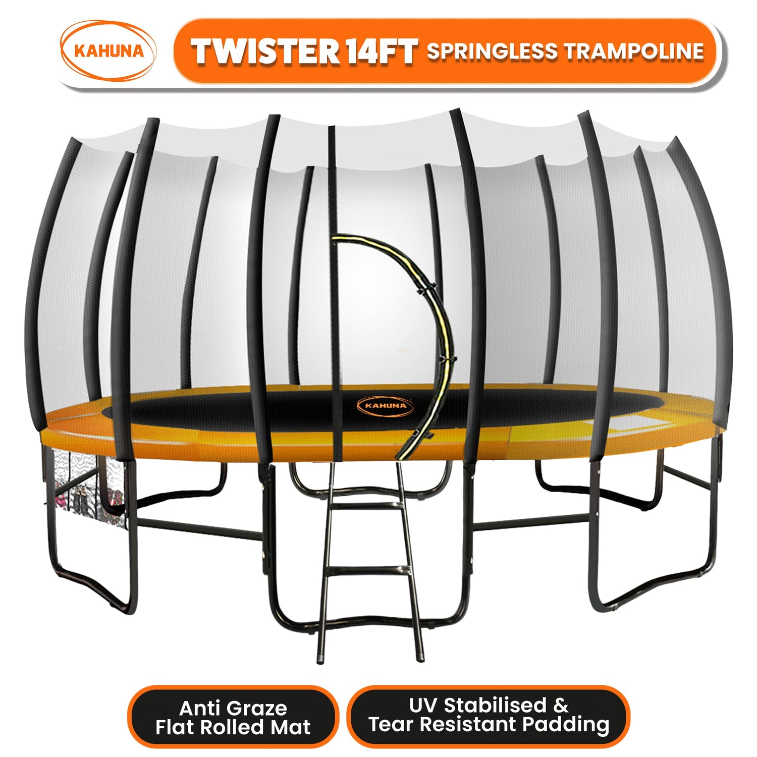 Kahuna Twister 14ft Springless Trampoline Outdoor Kids Safety Net Pad Mat-Sports &amp; Fitness > Trampolines > Trampolines &amp; Accessories-PEROZ Accessories