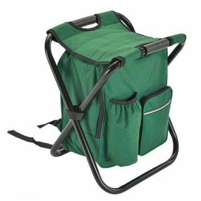 Portable Folding Backpack Chair Camping Stool Cooler Bag Rucksack Beach Fishing 150kg load Black-Camping Chairs-PEROZ Accessories