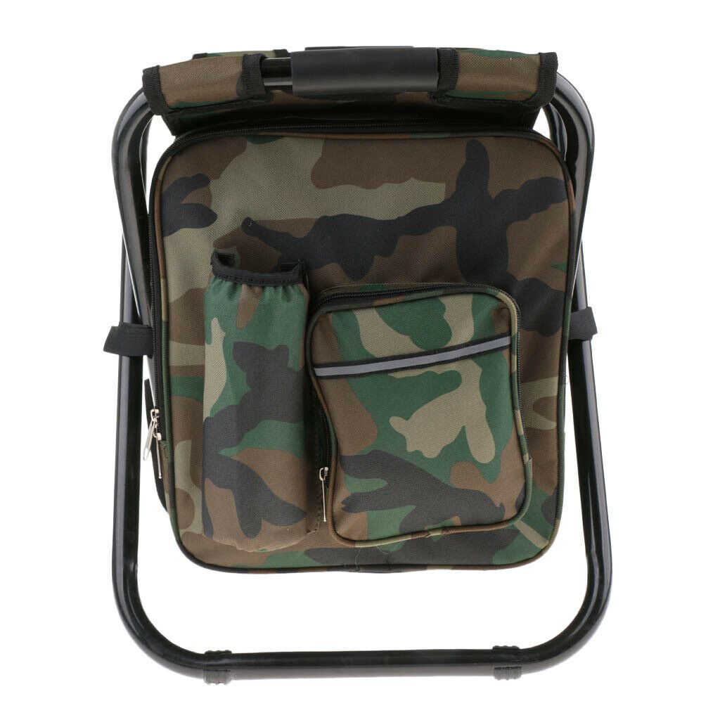 Portable Folding Backpack Chair Camping Stool Cooler Bag Rucksack Beach Fishing 150kg load Green-Camping Chairs-PEROZ Accessories
