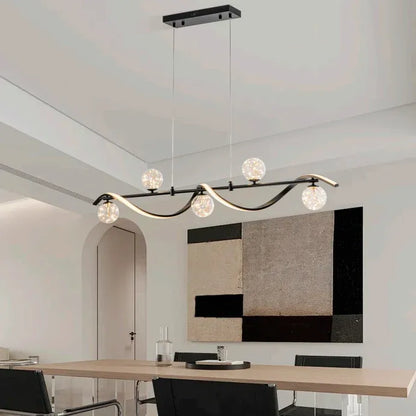 BAMDECOR AD2621 Modern Black Kitchen Island Light with Glass Globe Shade Ceiling Pendant Lights