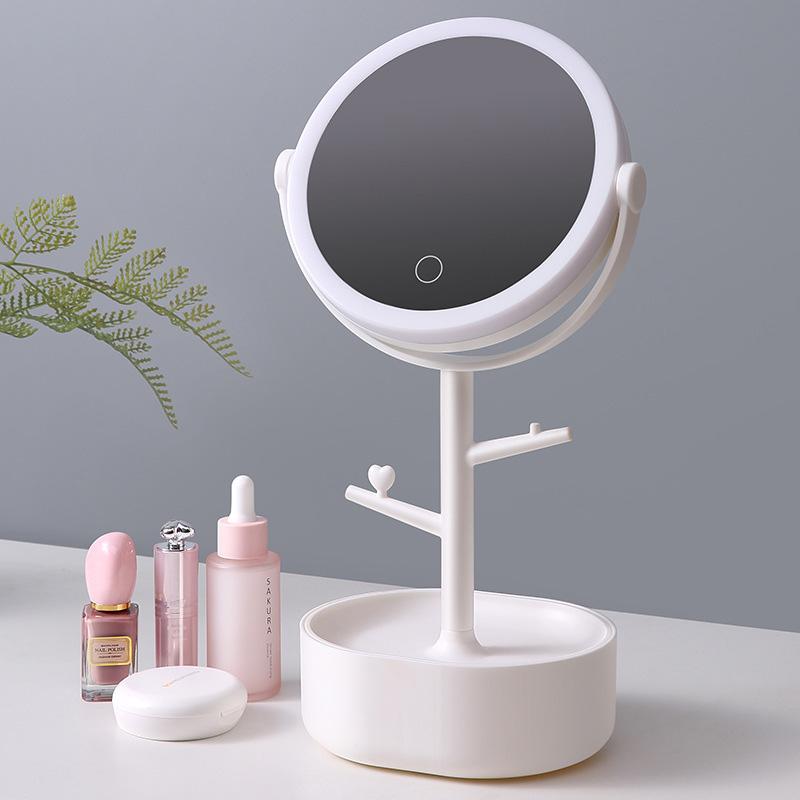 Ecoco Smart LED Light Cosmetic Makeup Mirror USB Touch Screen Home Desk Vanity 360° White-Makeup Mirrors-PEROZ Accessories